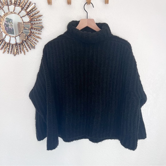Free People Fluffy Fox Black Oversized Sweater - Picture 7 of 9
